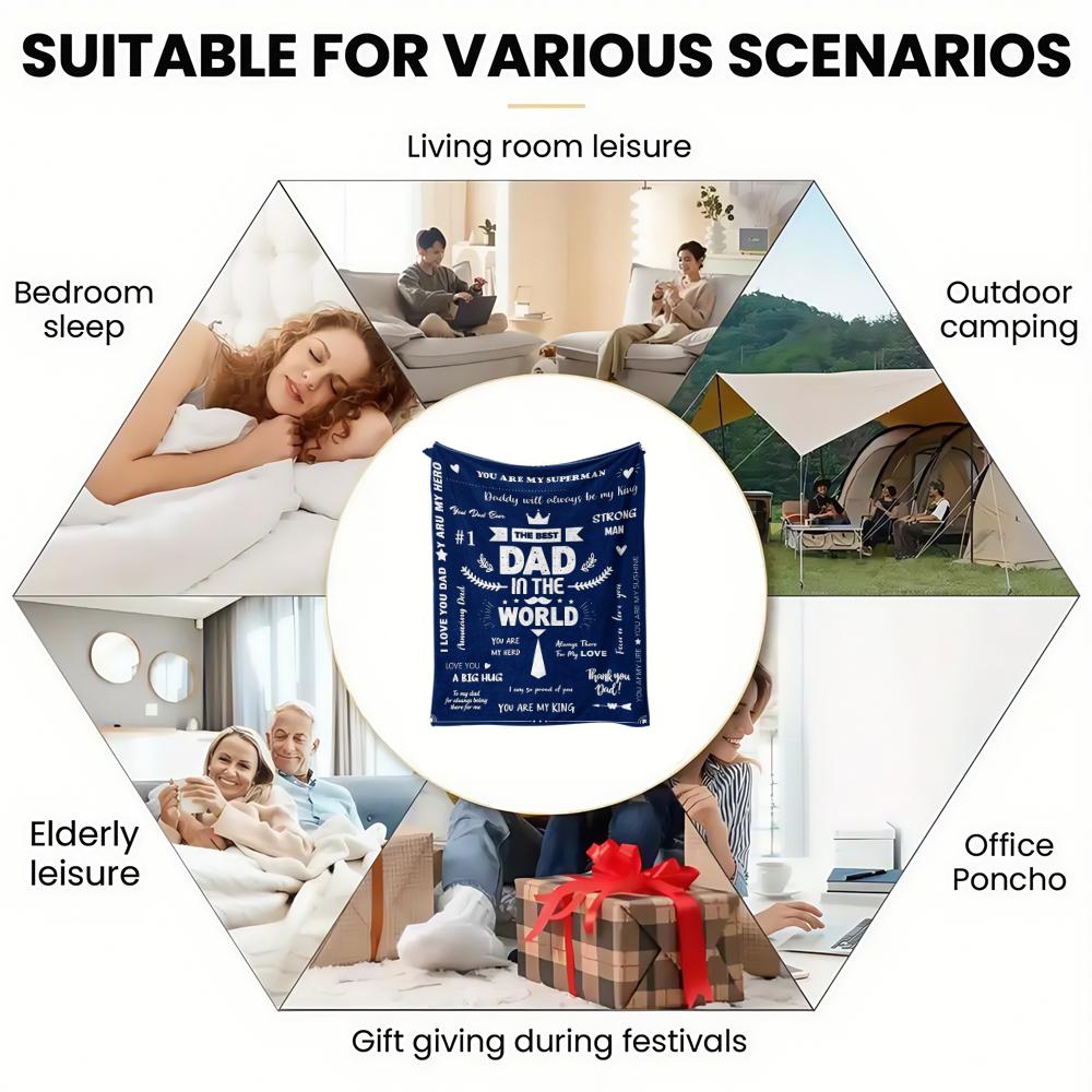 Father's Day Print thin Flannel Blanket for Bedroom,Living Rooms,Sofas Blankets,Lunch Breaks,blankets fluffy blanket