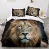 3 шт. Комплект постельного белья со львом Крутой животный постельный комплект Домашний декор Односпальный Двуспальный Полуторный Размер Для Мальчиков Девочек Детей Взрослых Комплект пододеяльника со львом