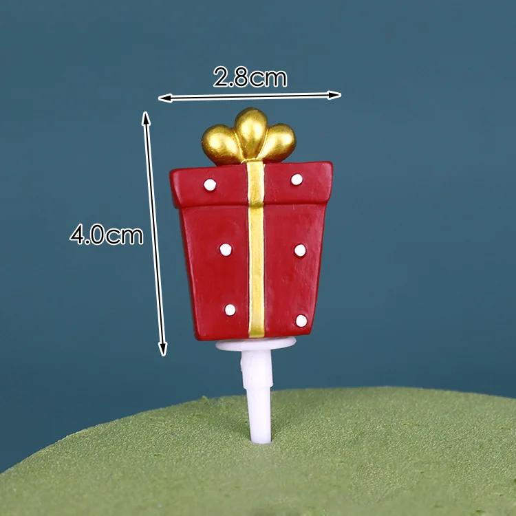 Christmas Cake Toppers Resin Santa Claus Cake Decor Xmas Small House Cupcake Dec Merry Christmas Decor For Home Happy New Year