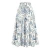 Women's Ruffled Spring Casual Long Skirt Plain Color Skirt Retro Pleated Skirt
