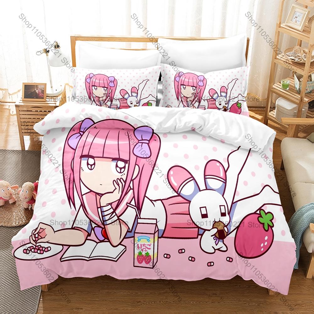 Cool Personality Menhera Chan New Bedding Set Cute Anime Girl 3D Print Duvet Cover Set Soft Microfiber Bed Set For Bedroom Decor