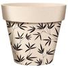 [A2167] - Bamboo Planter 'Oliviers' Black Beige - 22x21 Cm