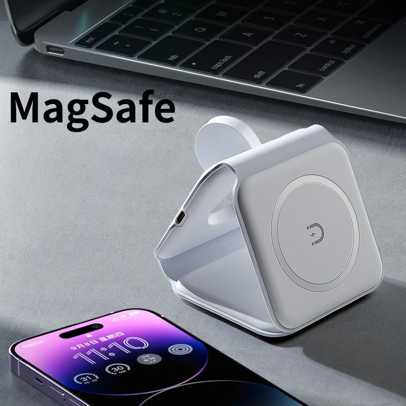 Зарядная станция 3 в 1 для iPhone 16/15/14/13/12 серии, дорожное зарядное устройство для нескольких устройств для AirPods 3/2/Pro, Apple Watch серии