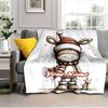 1PC Custom Name Christmas Donkey flannel blanket versatile, all-season throw suitable for the living room, bedroom, camping, travel, and gift