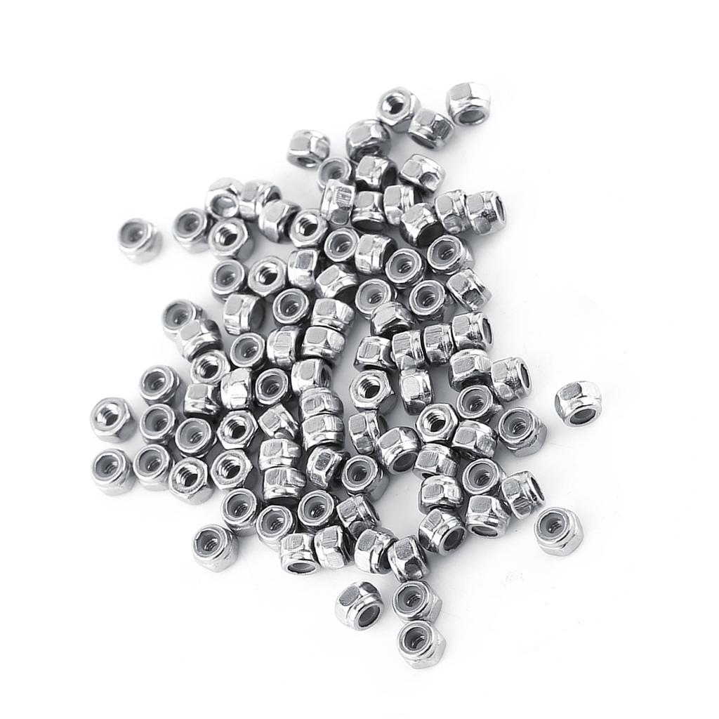 Набор шестигранных стопорных гаек с нейлоновой вставкой из нержавеющей стали SS304 (М2, 100 шт.)
