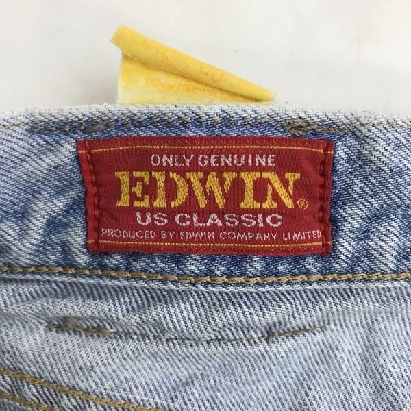 Джинсы EDWIN US CLASSIC 90-х годов W30 Длина по внутреннему шву 75 см Светло-голубые Винтажные(ИСПОЛЬЗОВАЛ)