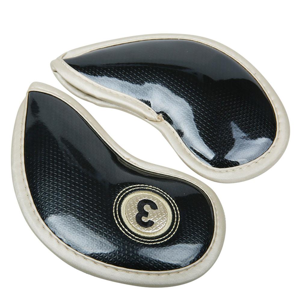 10pcs/Set High Strength PU Leather Golf Iron Head Covers Set