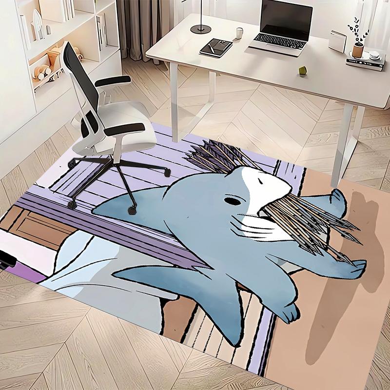 Jeff the Land Shark5 Printed Absorbent Washable Carpet, Non-Slip Bathroom Mats, Kitchen Rugs, Yoga Mat,Living Room Entrance, Camping Picnic Rugs