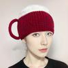 3D Beer Cup Hat Funny Creative Knitted Pullover Cap Autumn Winter Versatile Unisex Warm Hairline Cap Beer Lovers' Year Presents