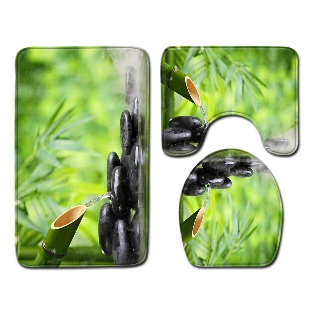 Bathroom Floor Mat Bathroom Mat Toilet Three-Piece Set