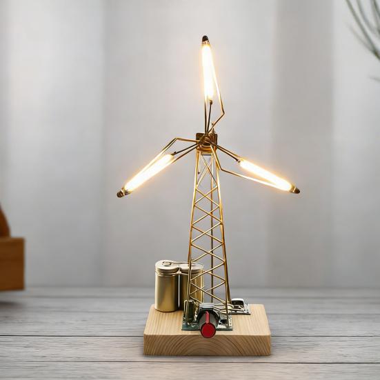 1/2 шт. DIY Вращающийся ветряк Ночник Набор Ручная работа Медная проволока Декорация ветряка со светодиодной подсветкой Вращающиеся лопасти Ветряк Декоративная лампа