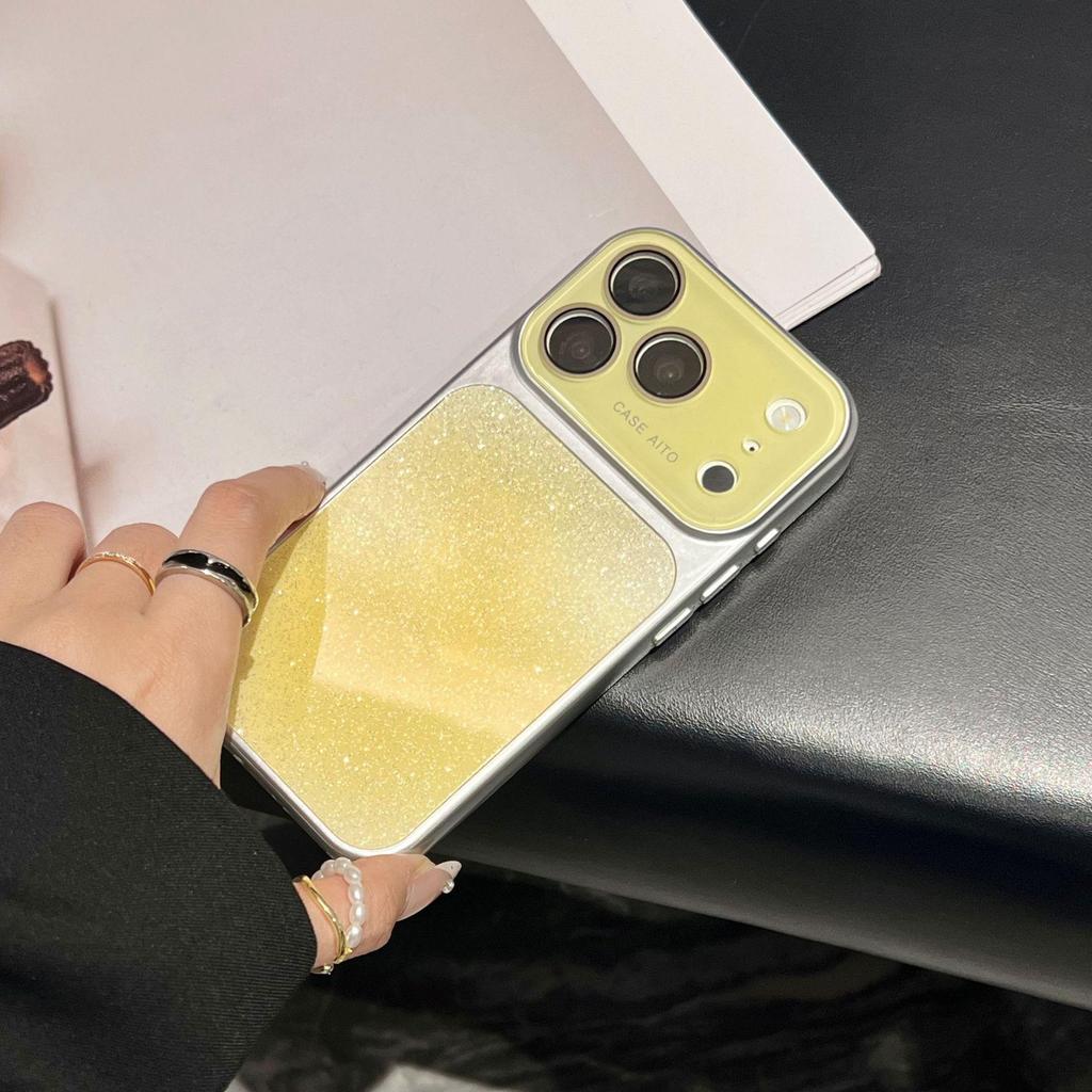 Чехол-градиент с блестками для iPhone 17 Pro Max: Полное покрытие для Apple 14/15/16