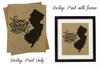 Darling Souvenir Home Sweet Home Burlap Print Wall Decor New Jersey State Map Housewarming Gift-Burlap Print Only