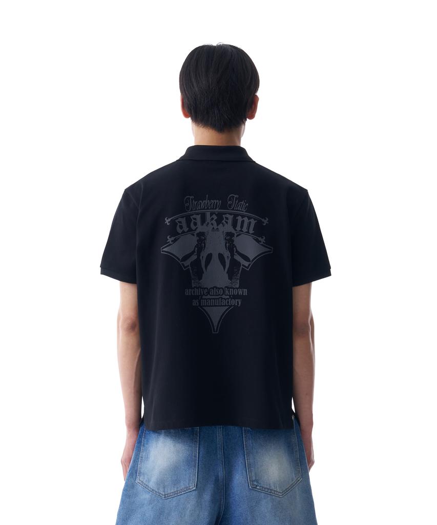 AAKAM Crack Printed Pk T-Shirts (Black)