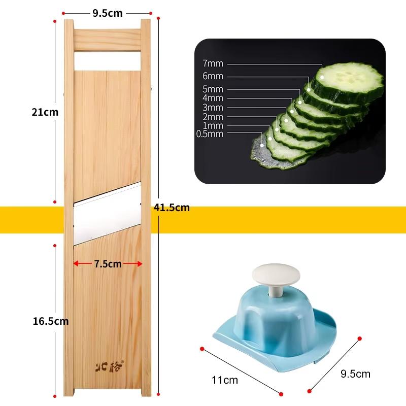 Wooden Vegetables Cutter Potatoes Slicer Adjustable Vegetable Slicer for Tomato and Onion Cabbage Shredder Chip Fruit Chopper