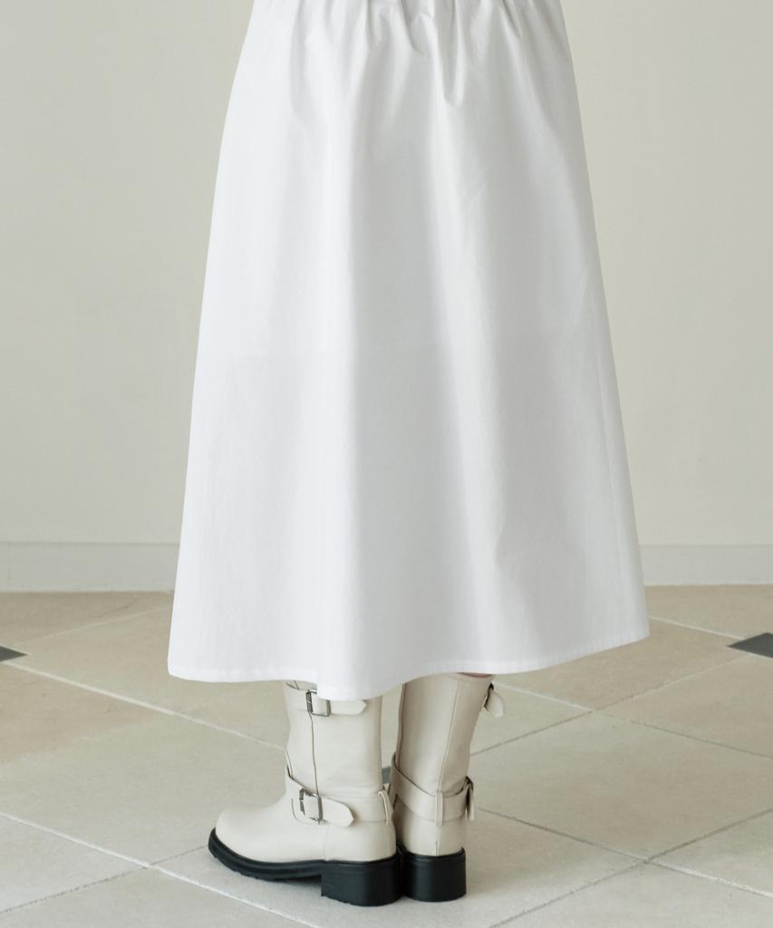 Musinsa Standard Woman Women'S Poplin Low-Waisted Long Skirt [White]