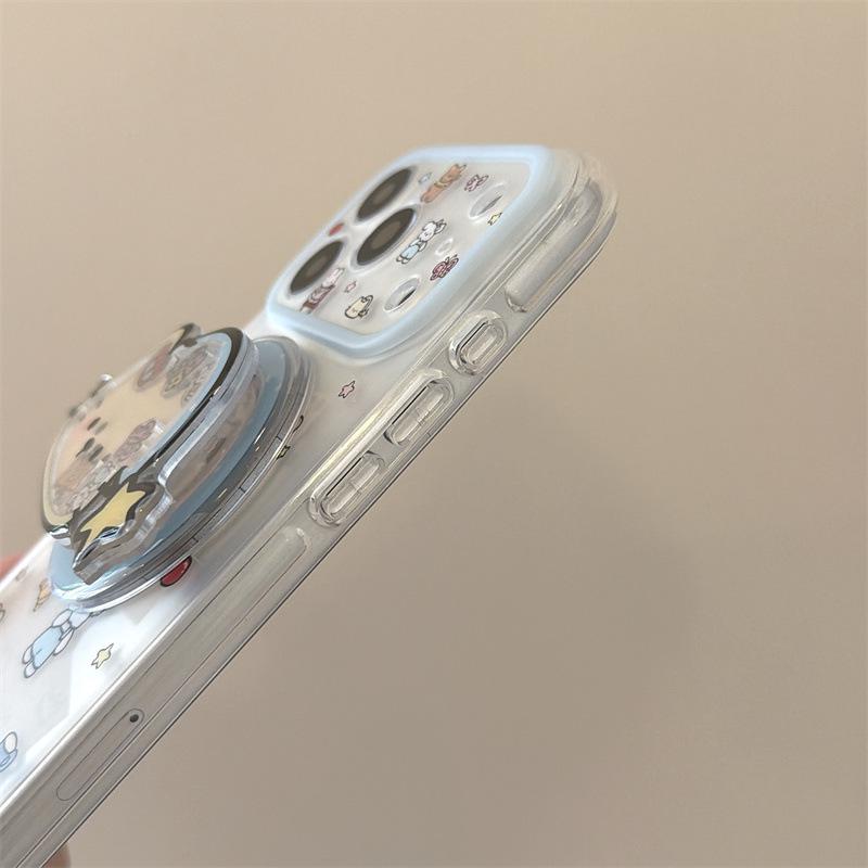 Магнитный чехол для телефона в корейском стиле с животными для iPhone 17/16 Pro Max/15 Pro - Дизайн "Девчачье сердце"