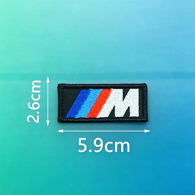 LLIT4 Fashion BMW M Emblem Sport Logo Embroidered Cloth Stickers Clothing Hole Patch Decal Ironing Sewing Adhesive Patches Accessories