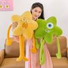 Green star cushion, one-eyed monster expression, pillow, funny, cute, long-legged plush toy, creative doll girl