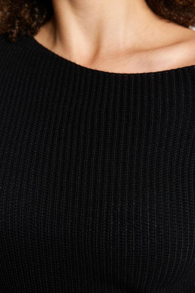 Женское платье больших размеров, черное асимметричное детальное трикотажное платье