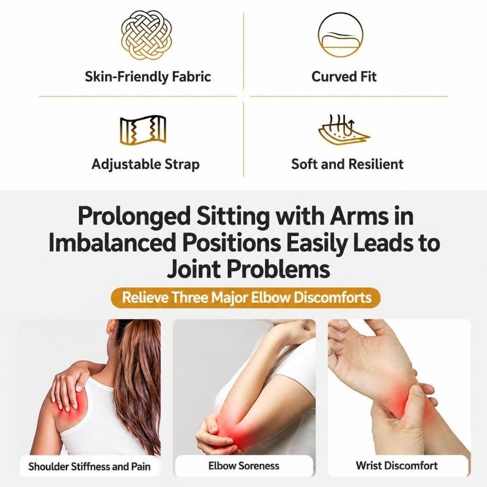 Thick Cushion Chair Armrest Pad Curve Design Height Increase Cushion Soft Arm Rest Mat Office Work