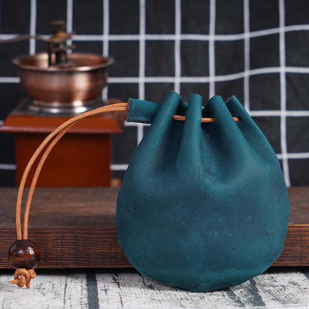 Винтажный маленький кошелек для монет из натуральной кожи - мини-кошелек в первом слое коровьей кожи