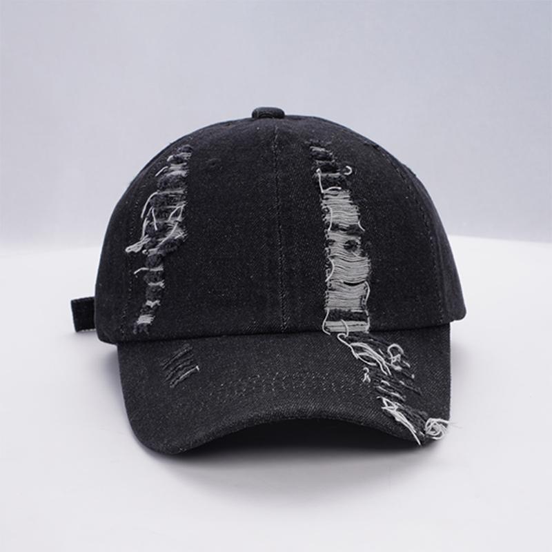 Ретро ковбойская бейсболка с промытыми отверстиями для мужчин и женщин, однотонная модная спортивная солнцезащитная кепка для отдыха, регулируемая шляпа в стиле хип-хоп