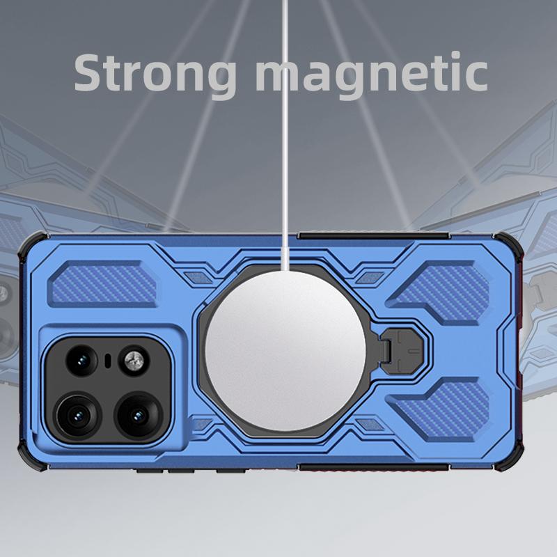 KEYSION Shockproof Magnetic Case for Motorola Edge 50 Pro 5G Upright Live Metal Ring Stand Phone Back Cover for MOTO Edge 50 5G