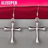 Ювелирные изделия из серебра 925 пробы с крестом и серьгами-каплями