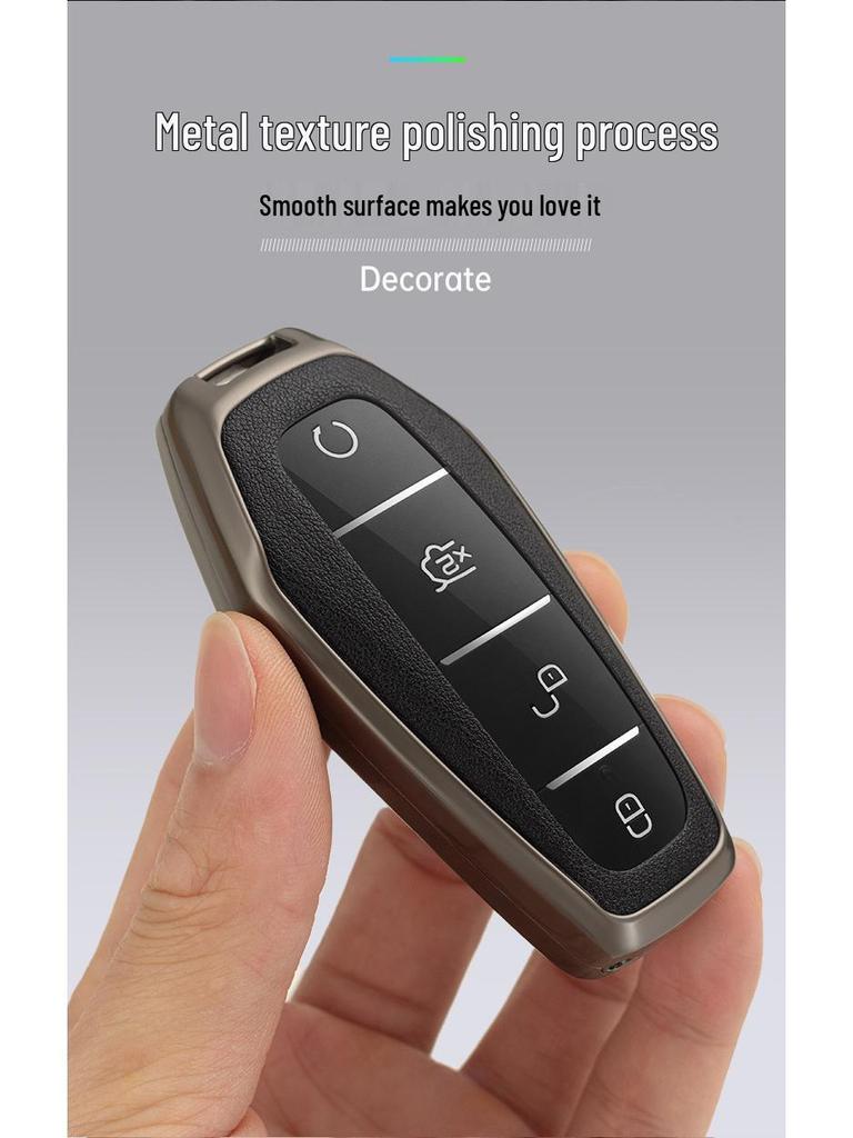 BYD Han Key Case: Compatible with BYD Qin Pro, Song Max, Tang, and Song Plus - Metal Shell Car Key Holder