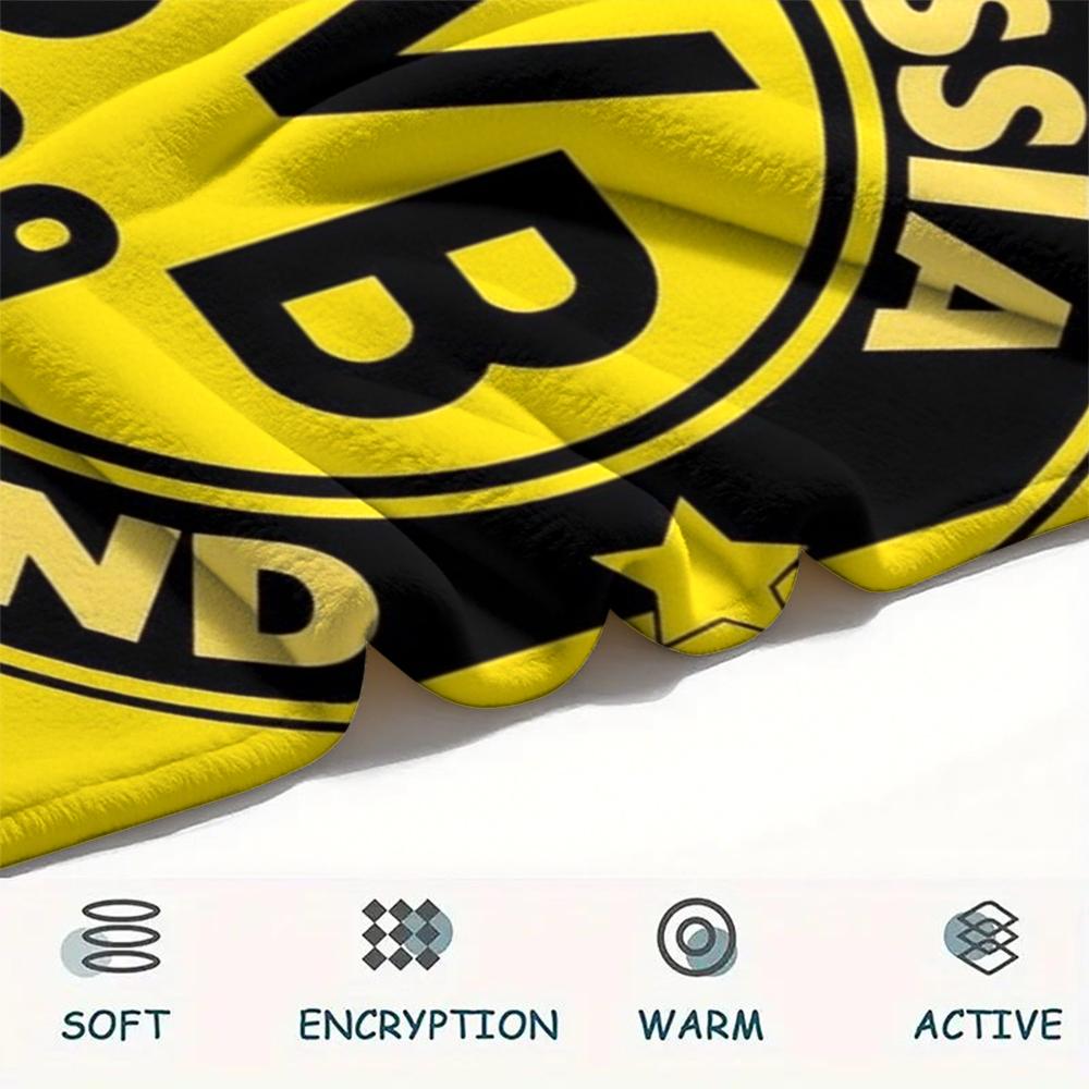 1PC Custom Name Dortmund Patterned Flannel Blanket Suitable For All Seasons for Home Decor Warmth and Comfort Gifts Holiday Present_lx