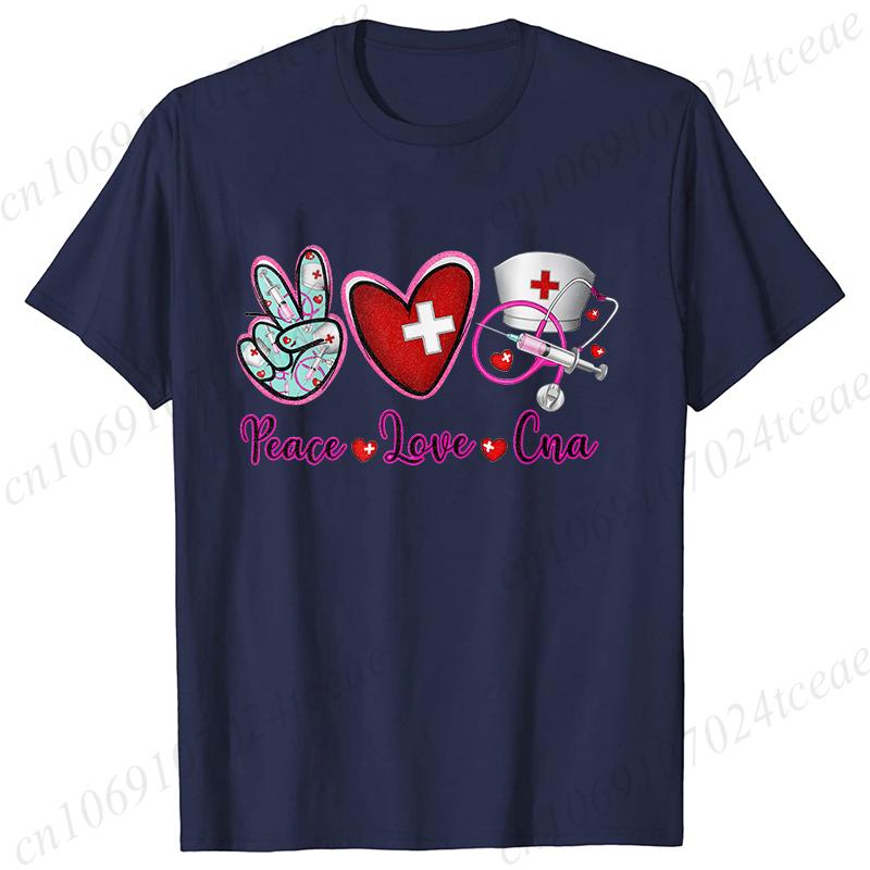 New Women T Shirt Pullover Oversize Valentines Day Love Nurse Print T-Shirt Casual Short Sleeve Women T-Shirt Nurse Tees Gifts