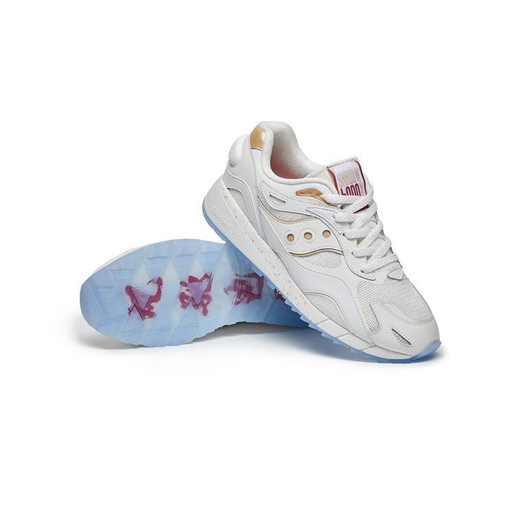 SAUCONY Shadow 6000 Синтетическая кожа Устойчивые к истиранию Низкие Повседневные Беговые кроссовки Унисекс Белый Золотой S79020-1