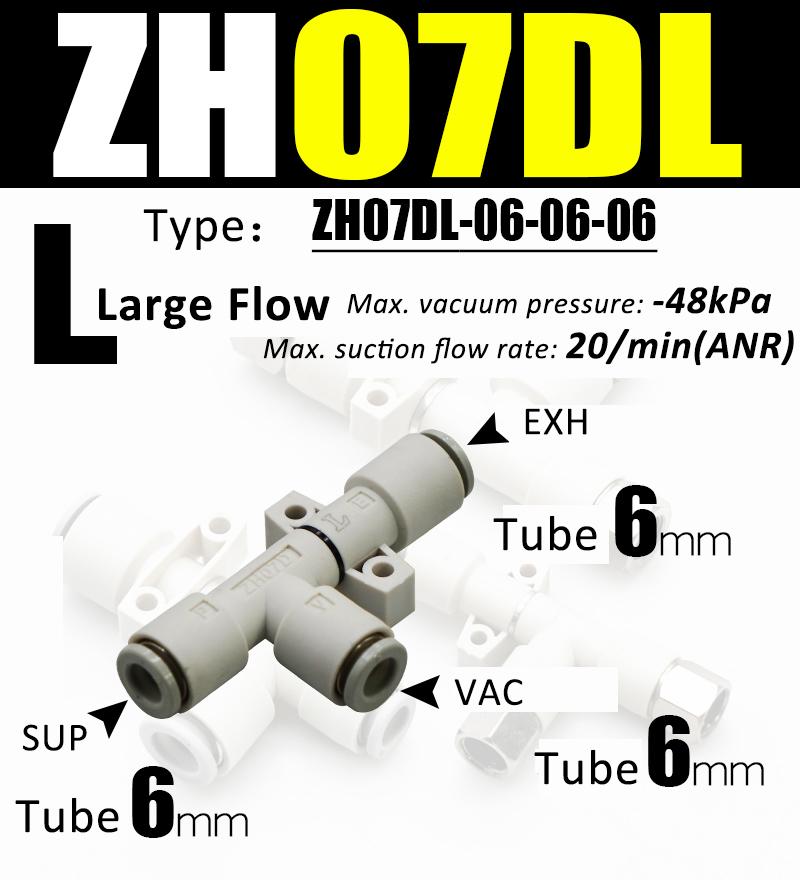 Трубчатый вакуумный генератор ZH05DS/ZH07DS/ZH10DL-06-08-10-01-02 Генератор отрицательного давления