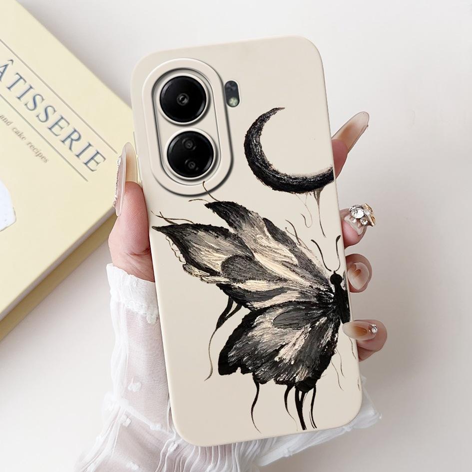 For Xiaomi Redmi 13C Case Cover Popular Flower Bowknot Soft TPU Silicone Shockproof Bumper For Xiaomi Poco C65 Redmi13C 4G Funda