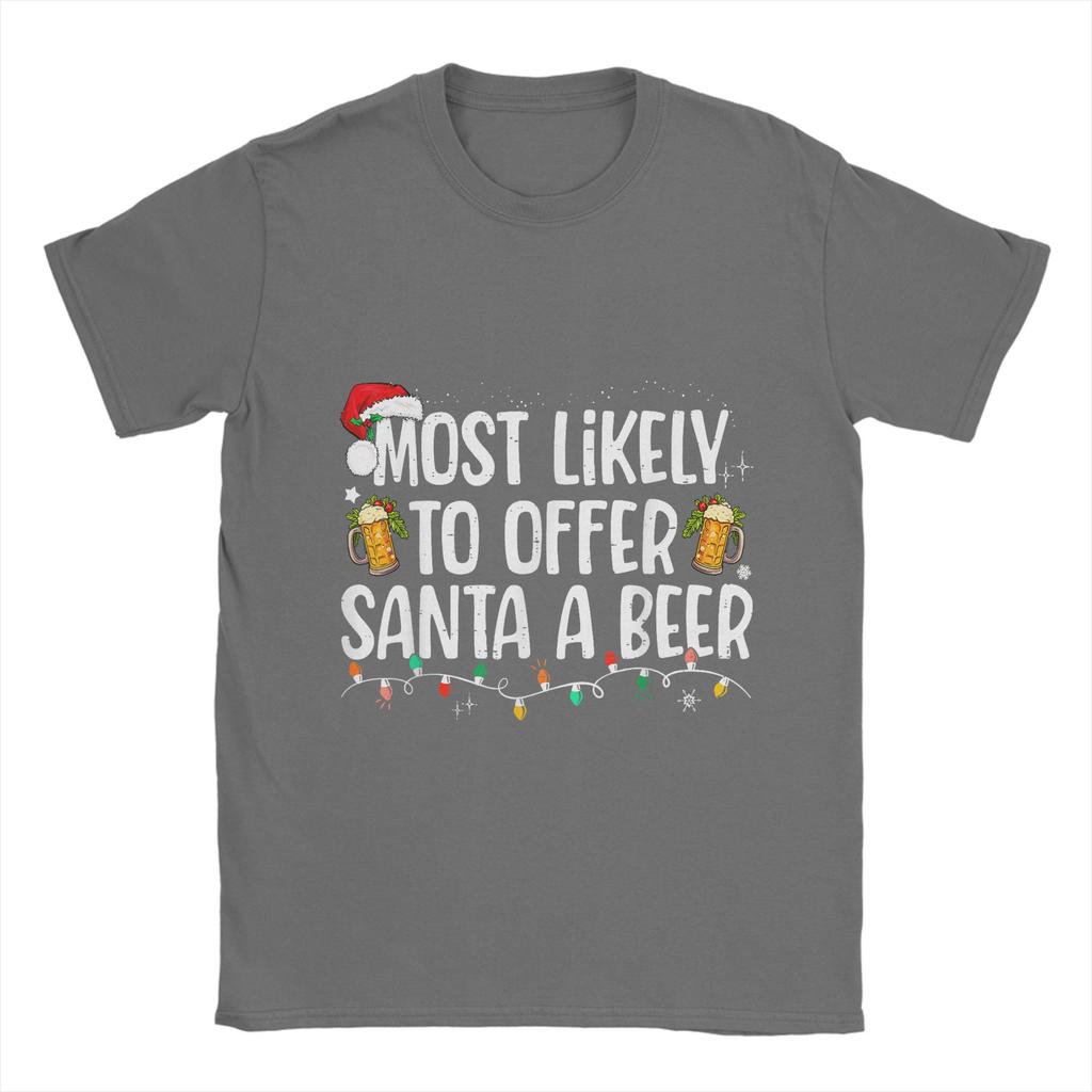 Funny Christmas and beer T-Shirts Men O Neck 100% Cotton T Shirts Short Sleeve Tees Summer Clothes
