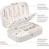 Small Travel Jewelry Box for Women Girls, Jewelry Organizer Storage for Earrings Rings Necklaces Bracelets, Double Layer Jewelry Case PU Leather