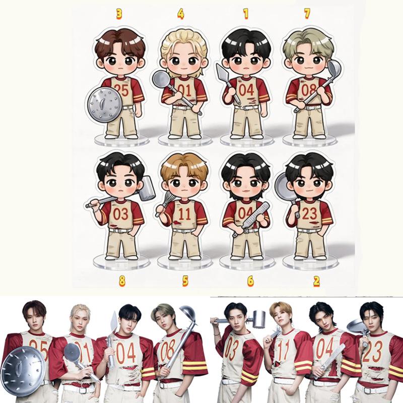 1 шт. K-pop Stray Kids Участник 6 см Стенд Милый Kawaii Повар Кухонные принадлежности Чиби Фигурка Настольное украшение Знак, SKZ Мерч Коллекция для фанатов STAY Подарок