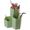 Green Desk supplies Plastic Pencil Organizer Desktop Accessories Pencil Jars  Office