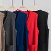 Hengyuanxiang Men's Pure Wool Button-Front Sleeveless Cardigan Vest