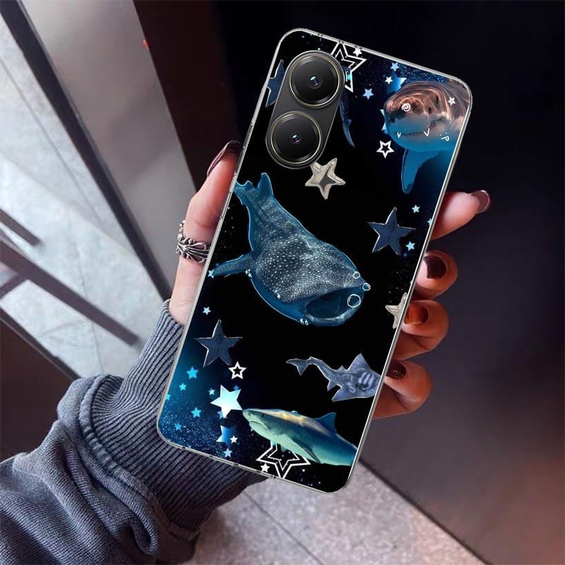 Чехол для телефона Океанская китовая акула для Xiaomi Poco X7 X6 X5 Pro F7 Ultra Redmi 15C 15 13 13C 12 12C 10 10A 10C 9 9A 9C 9T Оболочка Poco X