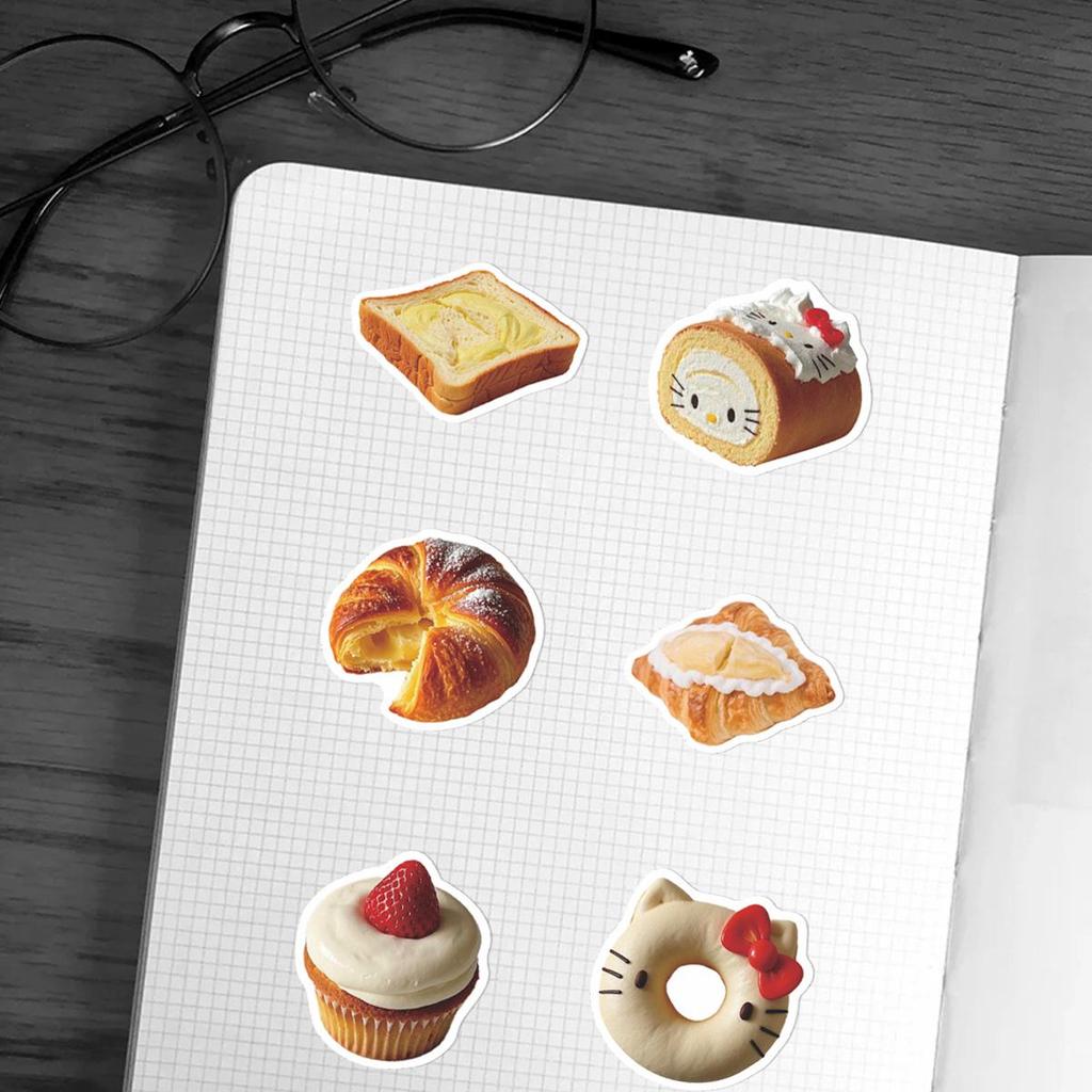Waterproof Japanese-Style Food Stickers: 50PCS Dessert & Cake Decorations for Journals, Phone Cases & Helmets.