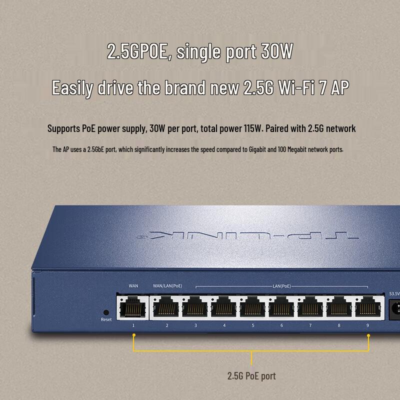 TP-LINK TL-R5009PE-AC 9-Port 2.5G Enterprise PoE Router (CN version)