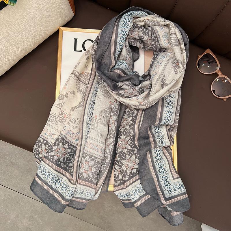 Autumn and winter new live broadcast popular scarf Korean version cotton and linen scarf women's sunscreen silk scarf shawl