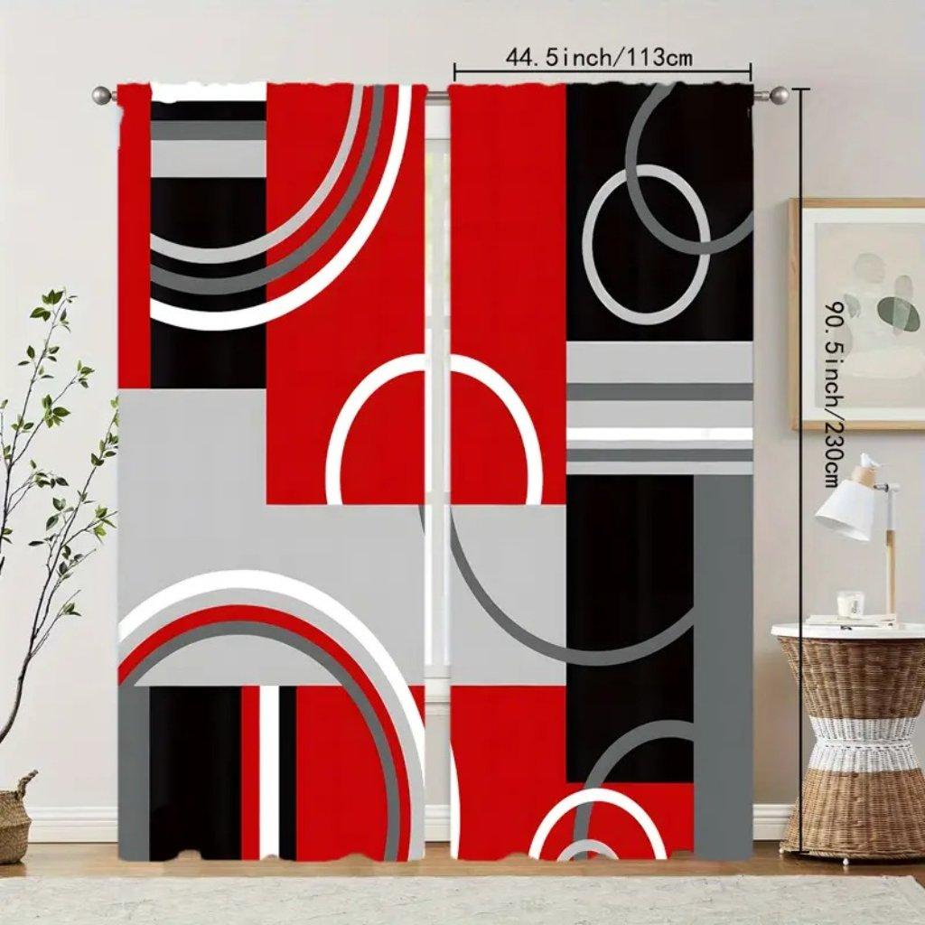 2pcs Plaid Pattern Curtains, Decorative Window Drapes, Window Treatments For Bedroom Living Room, Home Decor