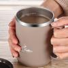 Многоразовая Изолированная Кружка для Кофе 304 Нержавеющая Сталь Чашка для Воды Для Студента Взрослого Защита от Ожогов Чашка для Питья с Ручкой и Крышкой