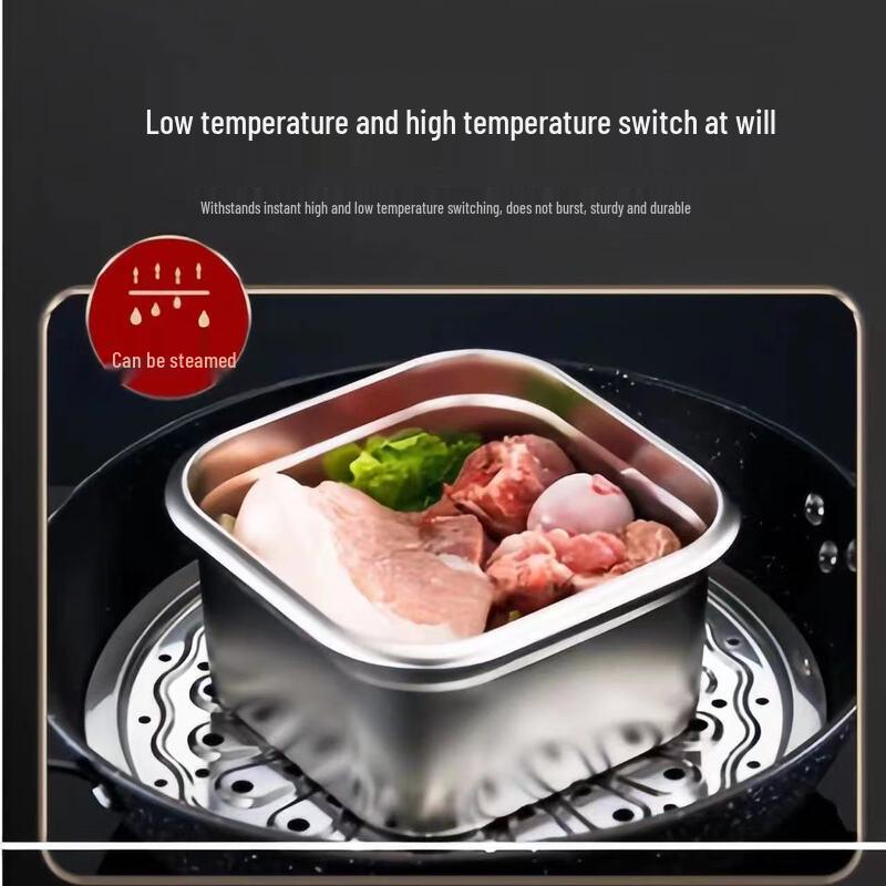 Вместительный ланч-бокс из нержавеющей стали 304.