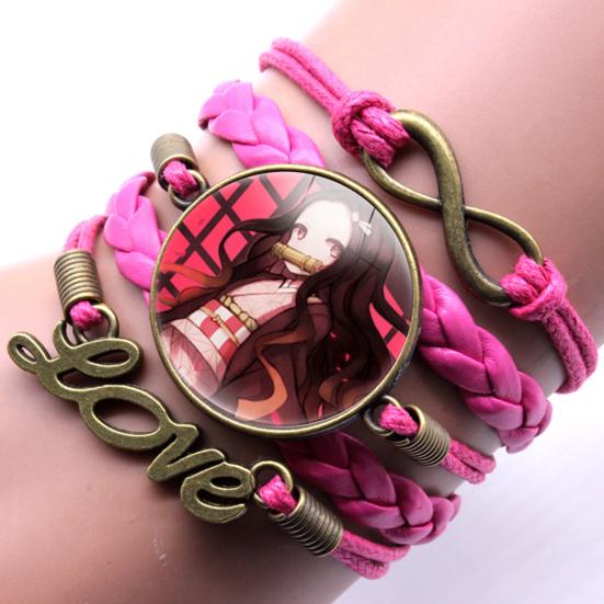 Браслет унисекс, убийца демонов, многослойные украшения, плетеный браслет с героями мультфильмов для фанатов