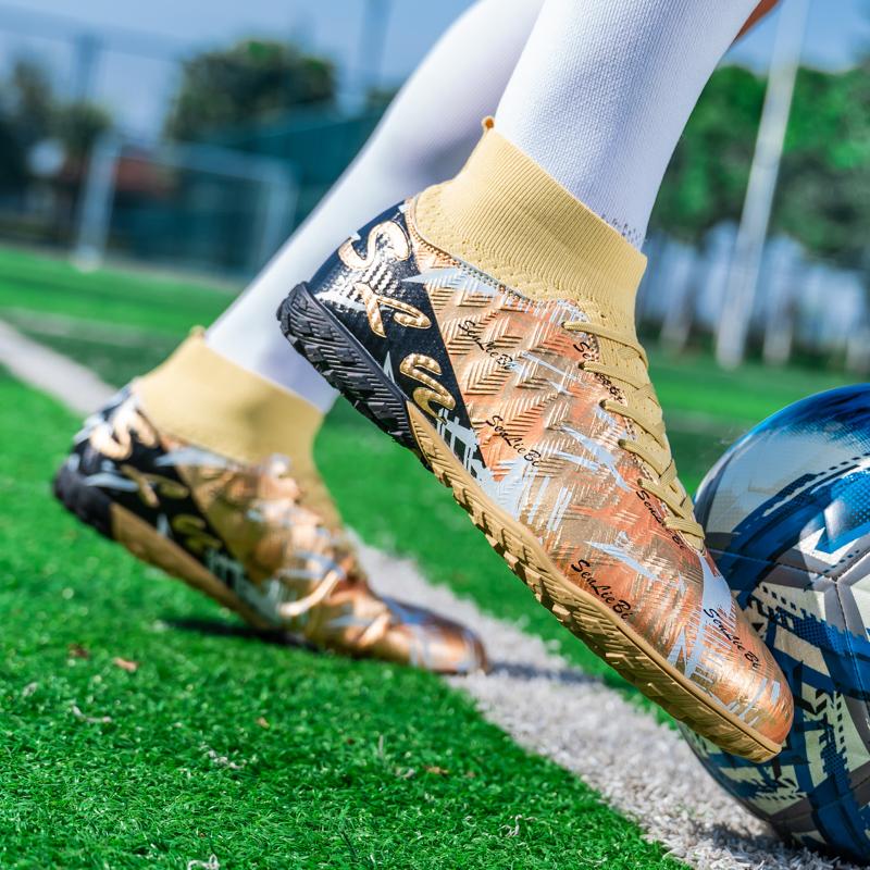 Мужские/детские футбольные бутсы Кожаные футбольные бутсы Резиновая мягкая подошва Короткие шипы Искусственный газон Юношеские Детские Футбольные Бутсы Мужские Футбольные Бутсы