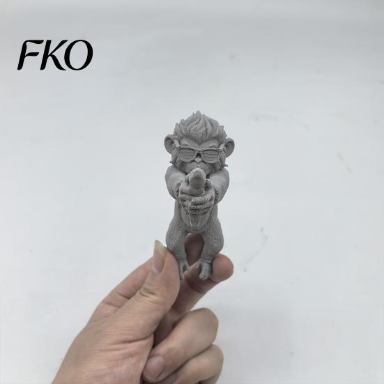 Fine Workmanship Decor Cool Monkey Figurine Computer Monitor Decor, Funny Statue Ornament, Decorative Bedroom Decoration Piece with Banana